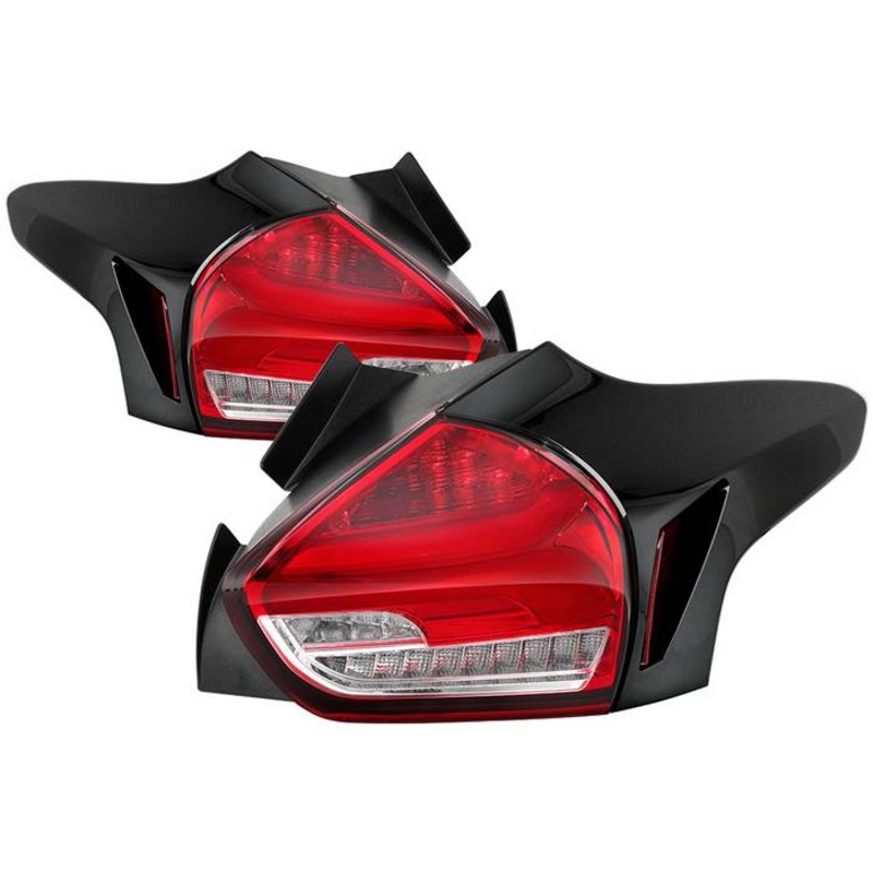 2015-2017 Ford Focus 5Dr Hatchback LED Tail Lights – Red Clear