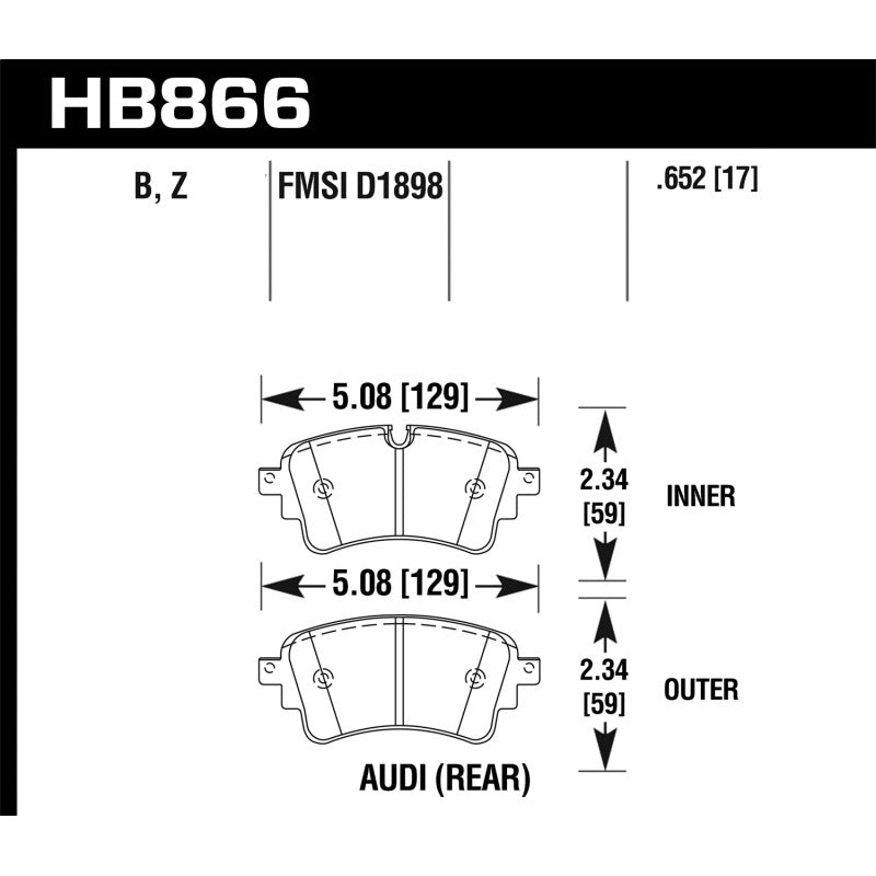 Hawk 18-19 Audi S5 HPS 5.0 Rear Brake Pads