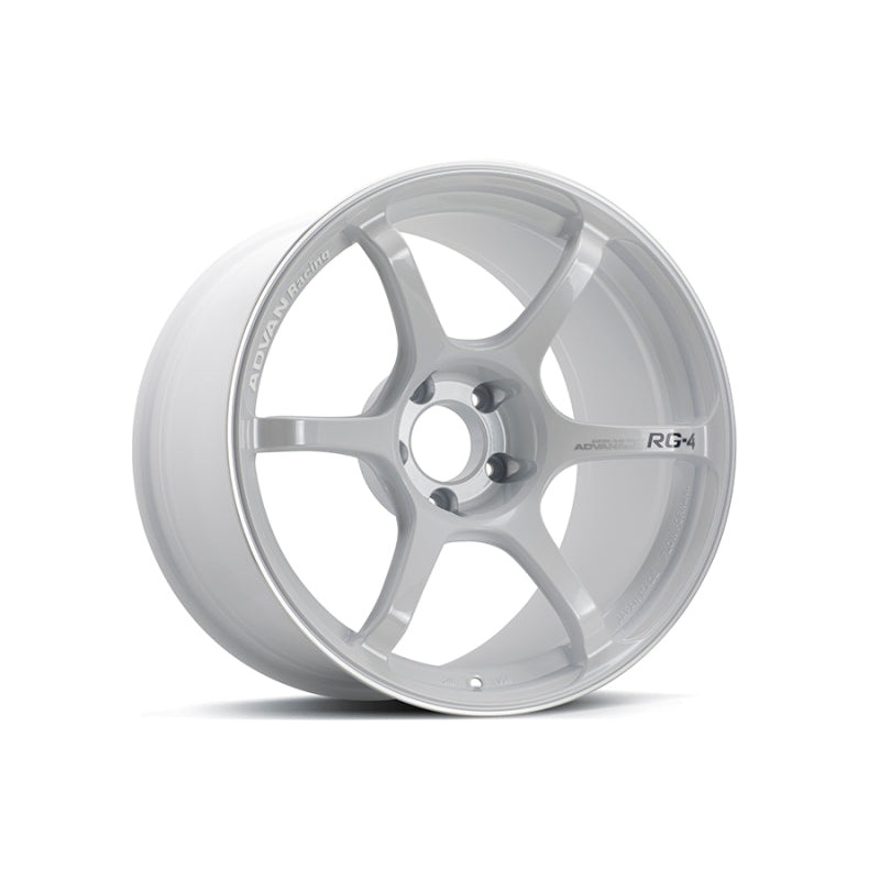 Advan RG-4 18×7 +41 4-100 Racing White Metallic & Ring Wheel