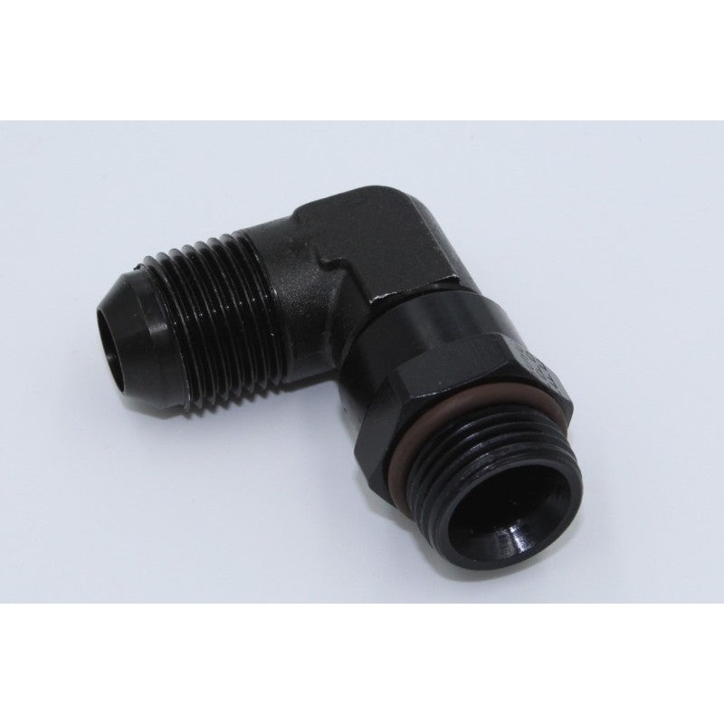 Fragola -10AN x 3/4 – 16 (8) 90 Degree Swivel – Black