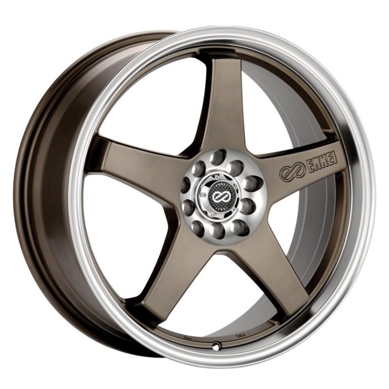 Enkei EV5 17×7 5×100/114.3 38mm Offset 72.6 Bolt Diameter Matte Bronze w/ Machined Lip Wheel