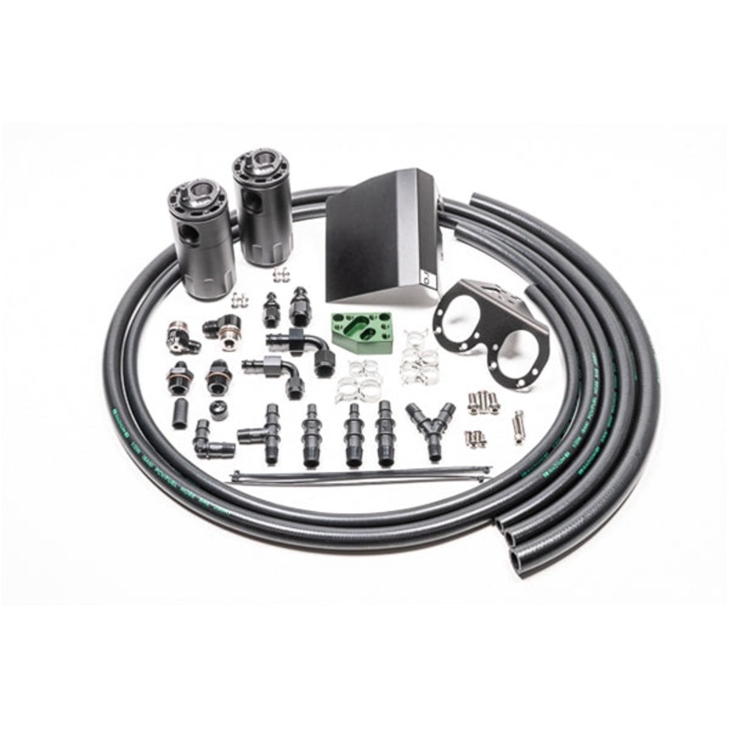RADIUM ENGINEERING DUAL CATCH CAN KIT, 02-21 SUBARU EJ TURBO, FLUID LOCK